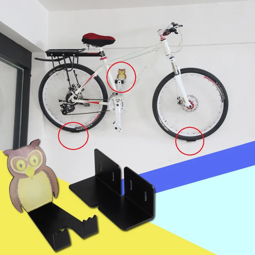 Mountain Road Bike Rack Wall Mount Steel Bicycle Storage Stand Hanger for Indoor Garage with Eagle Sticker & Screws