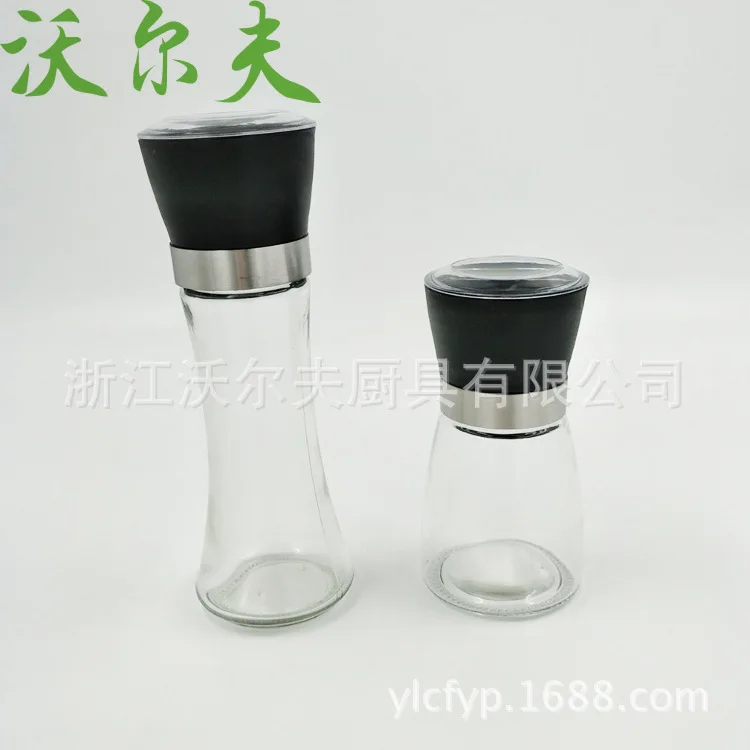 Currently Available Manual Pepper Mill Glass Bottle Environmentally Friendly New Material Pepper Mill
