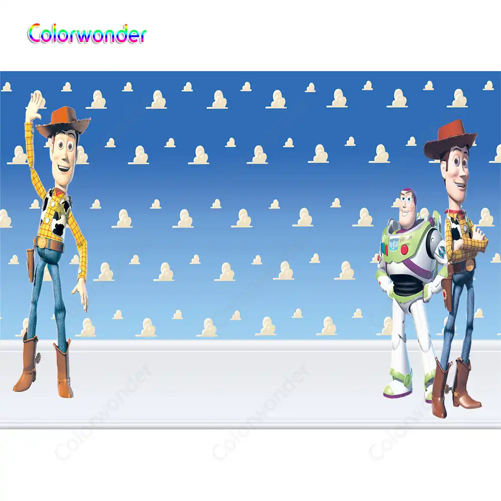 Toy Story Birthday Party Photographic Backdrop Buzz Lightyear And