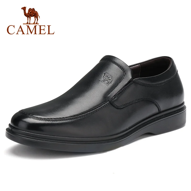 

CAMEL Business Dress Shoes Men's Genuine Leather Comfortable Men Loafers Cowhide Driving Soft Elastic Non-slip Casual Shoes Men
