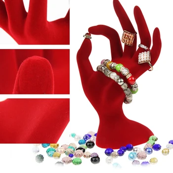 

Mannequin Ok Hand Finger Jewellery Glove Ring Bracelet Display Holder Velvet Jewerly Storage