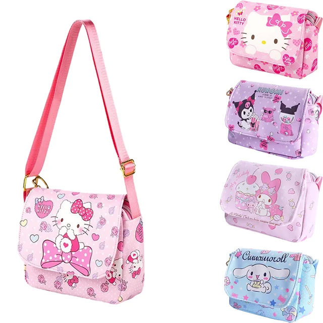 New Fashion Sanrio Plush Cartoon Kitty Kuromi My Melody Cinnamoroll Cute Beauty Travel Shoulder Bag Birthday Gifts For Girls 1