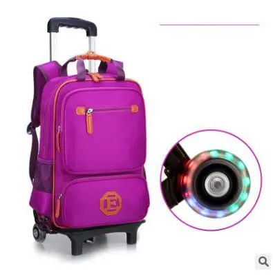 Детский рюкзак-тележка Сумка детский дорожный рюкзак на колесиках для школьниц сумка на колесиках - Цвет: 2 wheels2