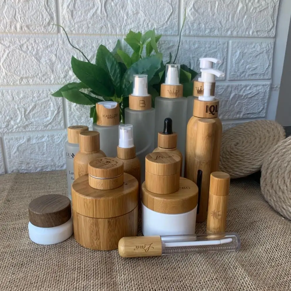 

cream jar bamboo 10g 30g friendly aluminum inner bamboo jar empty glass spray pump bamboo bottles cosmetic container
