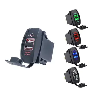 

Auto Car Universal 5V 3.1A Dual USB Power Adapter Socket Charger with LED Light for Mobile Phone Tablet Navigator