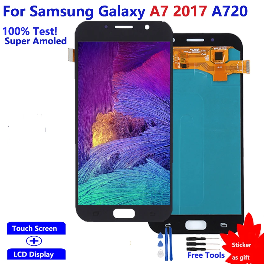 

Amoled For Samsung Galaxy A7 2017 A720 LCD Display Touch Screen Digitizer Assembly For Samsung Galaxy A7 2017 A720 LCD Display