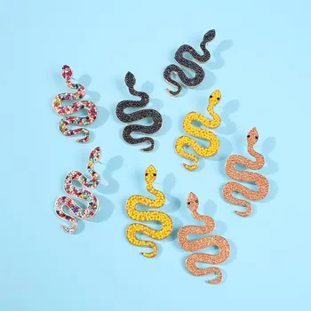 

Lalynnly Beads Snake Drop Earrings Women Jewelry Zodiac Symbol Animal Snake Dangle Personality Earrings Accessories Gift E73881