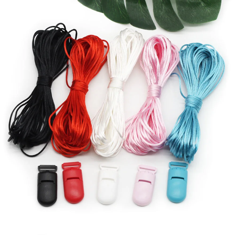 10m/lot 1.5mm Colorful Nylon Cord Pacifier Clips DIY