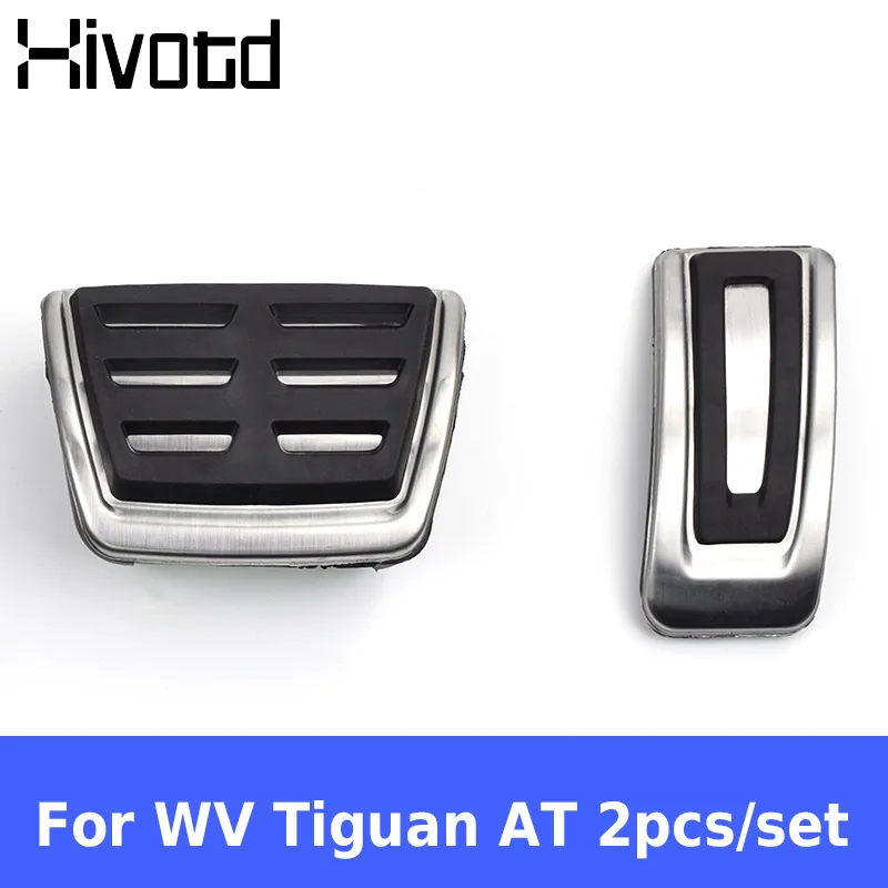 Hivotd Для фольцваген vw тигуан Volkswagen VW Tiguan MK2 автоаксессуары для авто AT MT Алюминиевый акселератор масляный тормоз подножка сцепления тормозные - Название цвета: AT 2Pcs