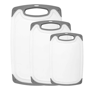 

Kitchen Cutting Board Non-Slip Plastic Cutting Board with Easy-Grip Handle and Juice Trough Large, Medium and Small
