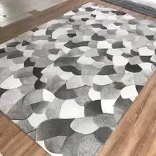Fanshaped серый коровья кожа настоящая корова мех ковер изогнутый Современный серый дизайн ковры RF-GA1