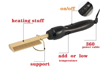 

Electric Comb Straightener High Heat Press Comb Hot Straightening Electric Comb Environmentally Friendly Titanium Alloy