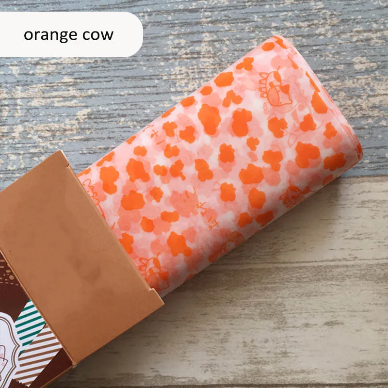 orange cow 50 шт. пищевая вощеная бумага обертки пищевая смазка бумажные инструменты для выпечки хлеб бургер фри посылка оберточная бумага - Цвет: orange cow