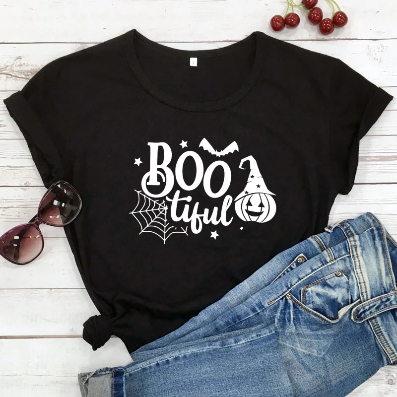 

Bootiful, осенняя футболка для отпуска, женская футболка унисекс с коротким рукавом, женская футболка с рисунком