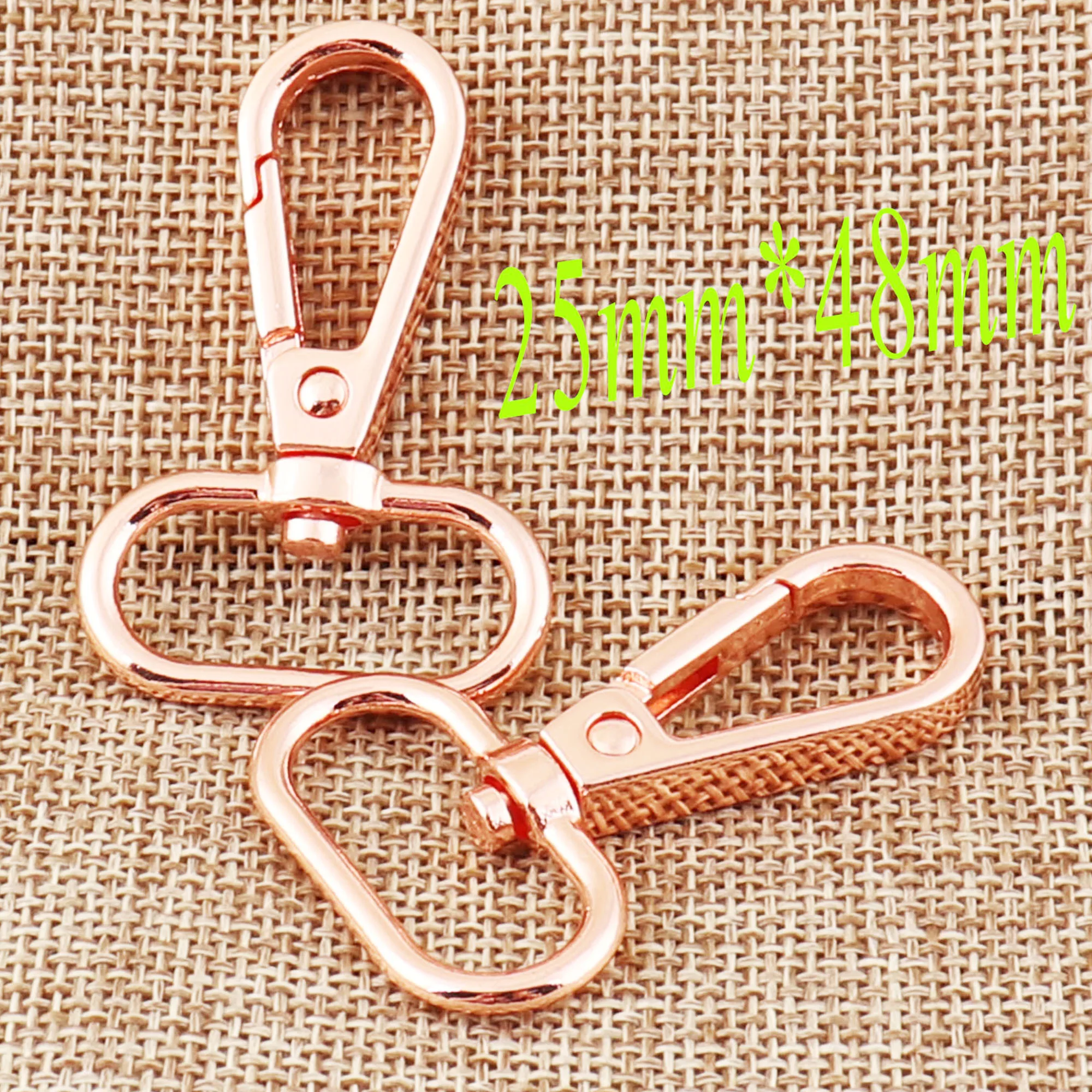 8 pcs Rose Gold Lobster Swivel Clasps 1" 25mm Hook Claws Carabiner
