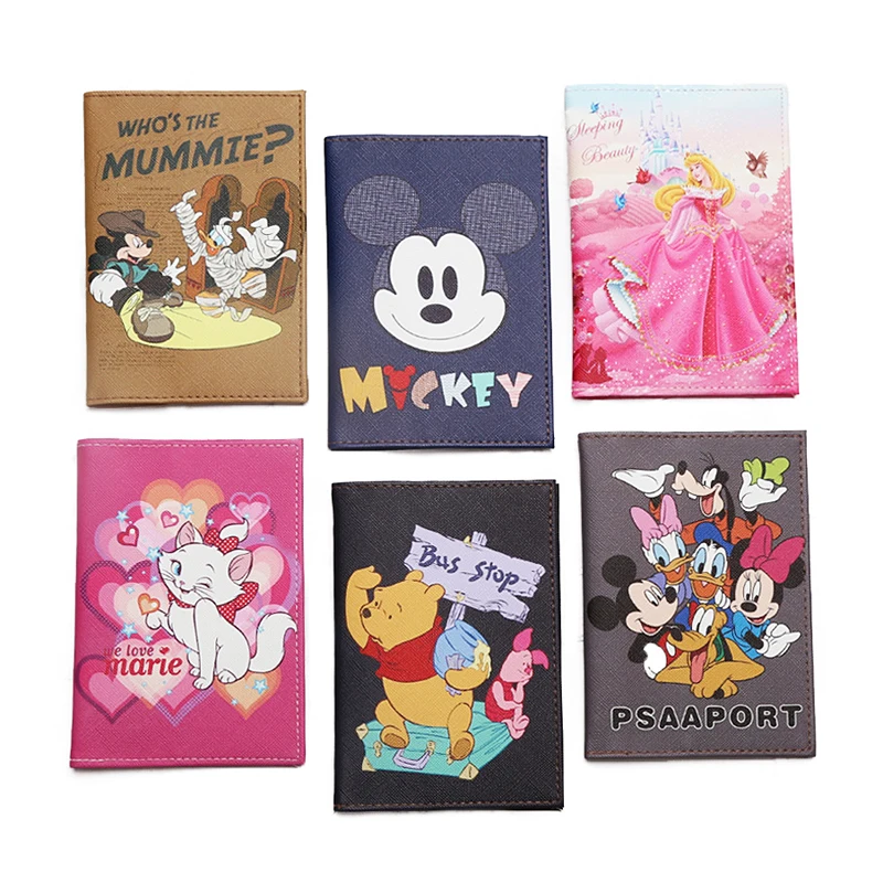 

New Cute Cartoon Mi Mouse Passport Covers Women Men Waterproof Travel Passport Holder PU Leather Wallet ID Credit Card Holder