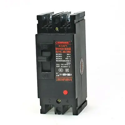 

DZ15-40/290 AC 380V 40Amp 2 Pole 2P MCCB Moulded Case Circuit Breaker