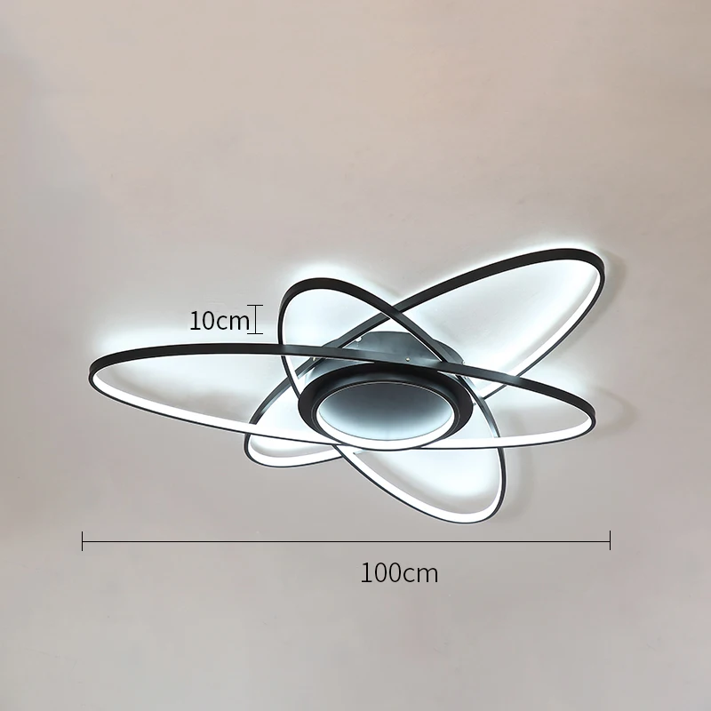 Modern LED living room ceiling lamp Nordic ceiling lights lighting home led lamp art hall bedroom Interior decoration hanging la - Цвет корпуса: Black 100CM