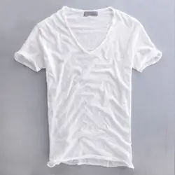 HD609 Летняя мужская Повседневная футболка хлопковая жаккардовая ткань дышащая ретро
