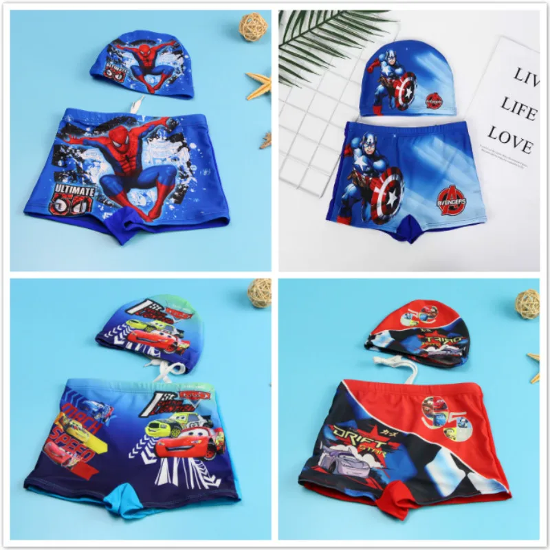 Kid Swimsuit Shorts Spiderman Captain-America Baby-Boy Children Cartoon Pants Summer