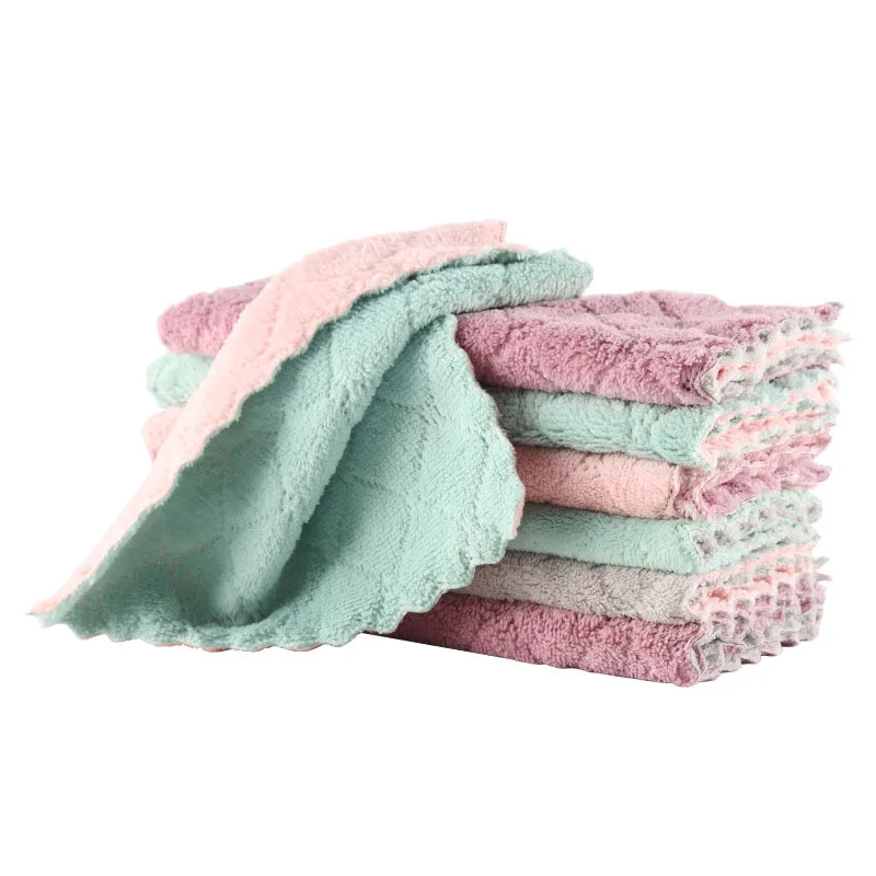 10PCS Microfiber Kitchen Dish Cloth Super Absorbent High-Efficiency Tableware Towel Kitchen Tools Household Cleaning Cloths
