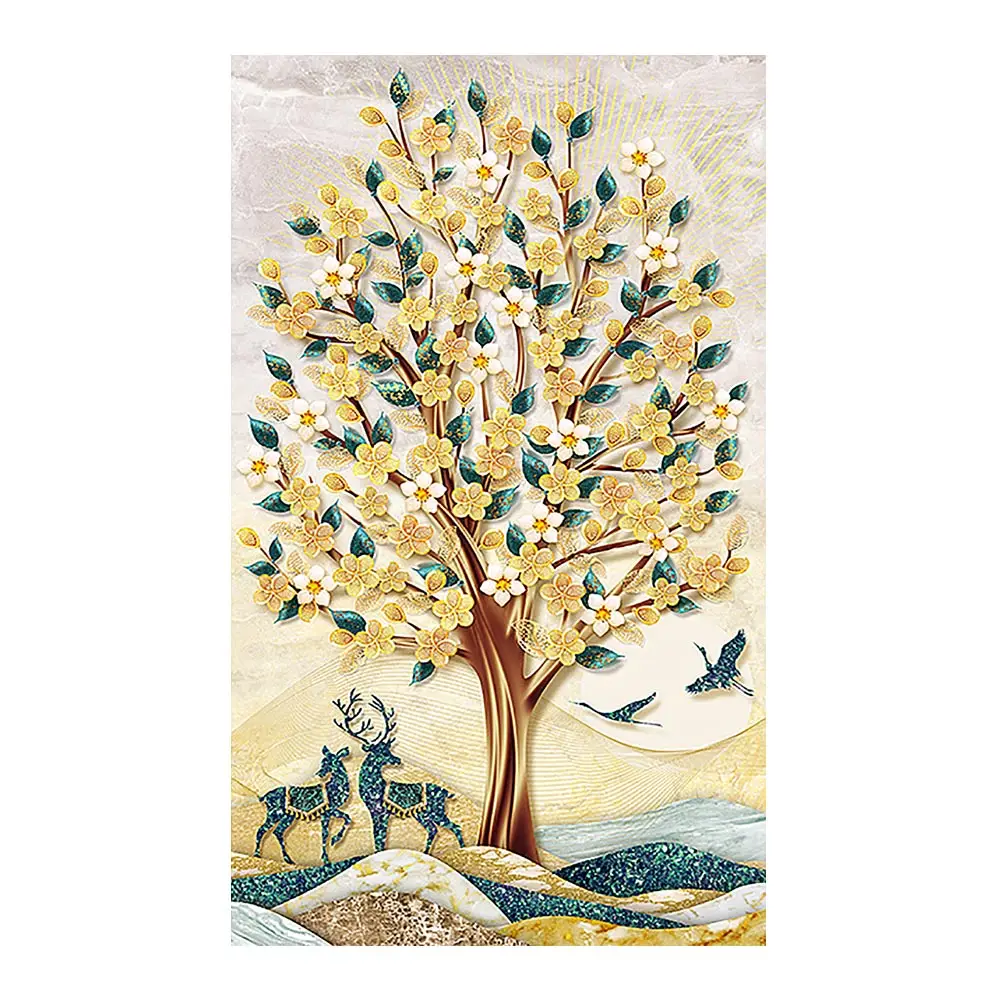 

Flower Tree Deer Elk Diamond Painting Animal Floral Round Full Drill Nouveaute DIY Mosaic Embroidery 5D Cross Stitch decor gifts