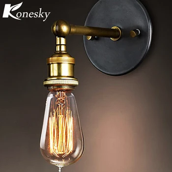 

Vintage Loft Adjustable Industrial Metal Wall Light Retro Brass Modern Wall lamp Sconce Lamp Fixtures With E27 Edison LED Bulbs