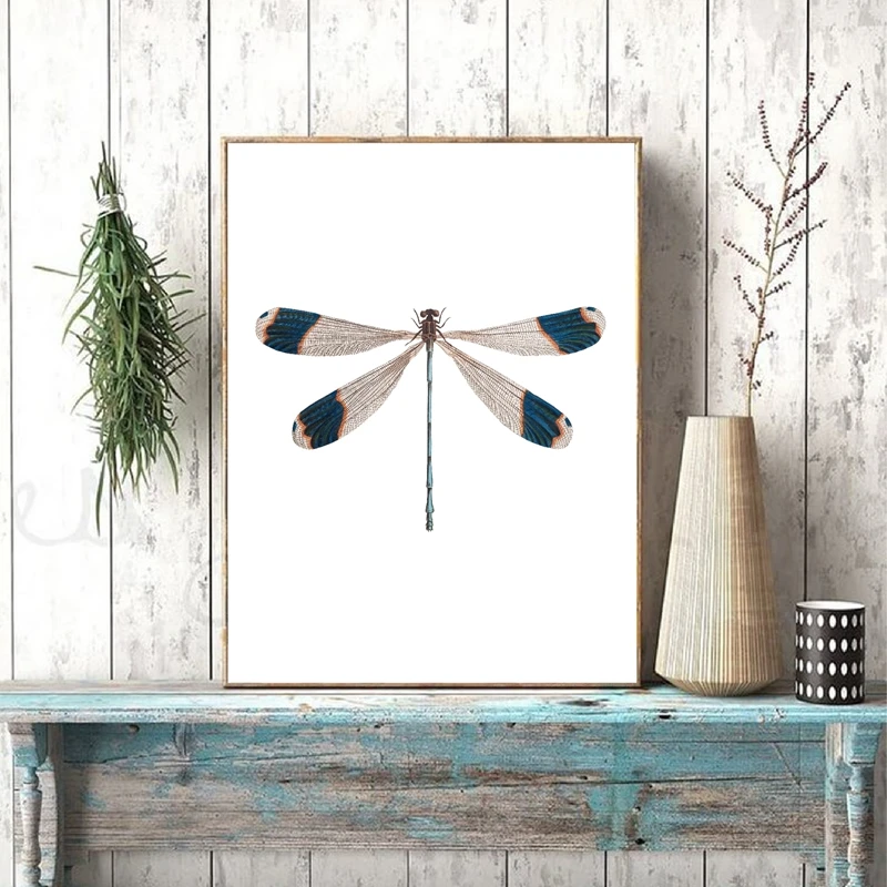 Картина гигантский вертолет Damselfly настенный постер с изображением насекомых