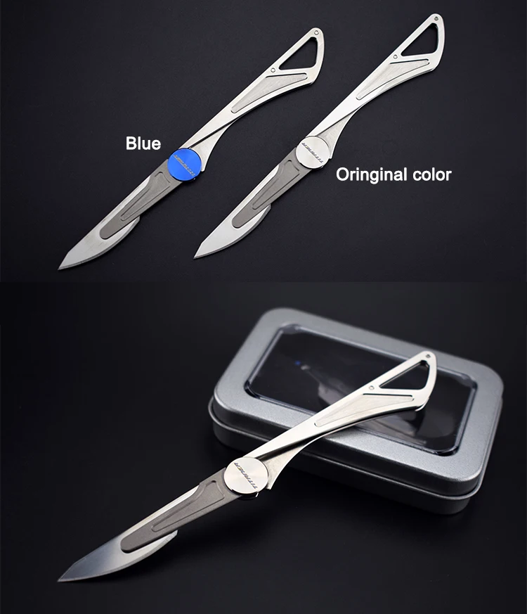 Arrival Titanium Alloy Scalpel Portable Engraving Ultralight Knife Unpacking Tool Outdoor Equipment Mini Folding Knife EDC