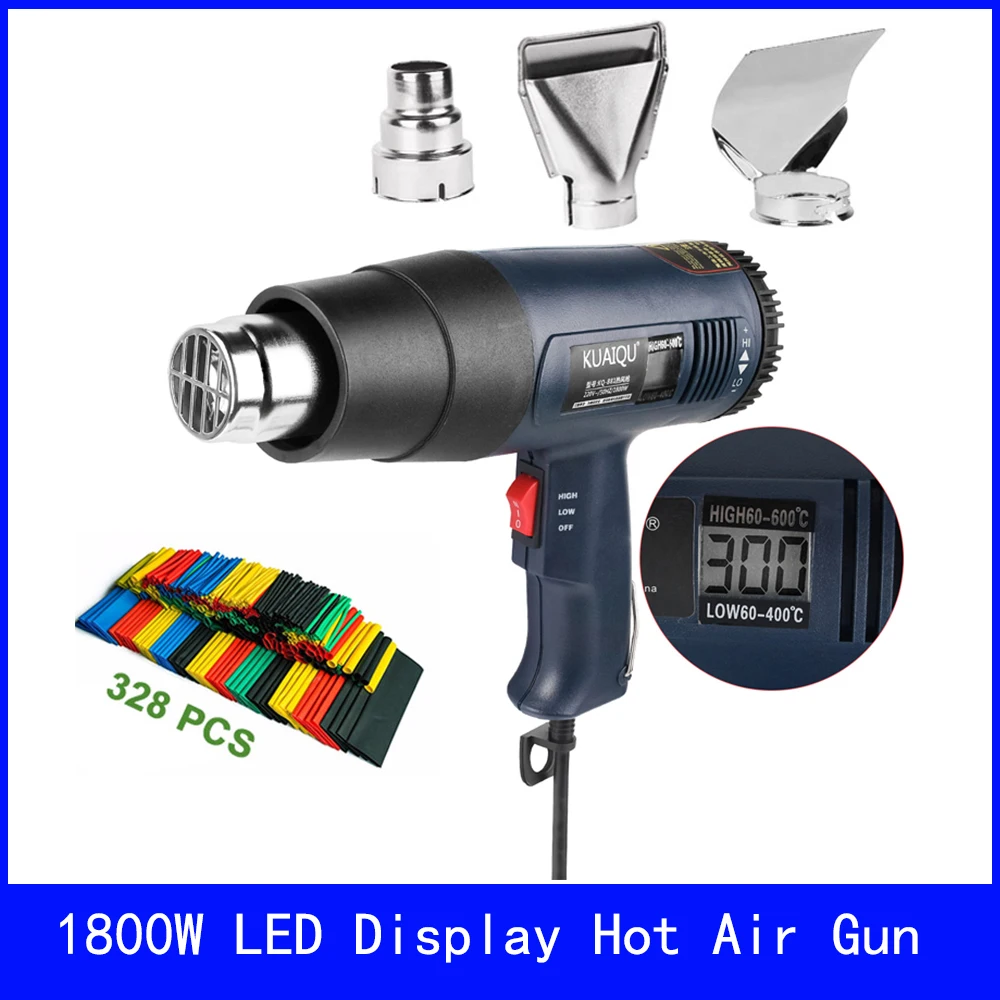 1800 Вт 220 В ЕС штекер промышленный электрический горячий воздушный пистолет терморегулятор ЖК дисплей для упаковки в термоусадочную пленку Термальность нагреватель сопла термоусадочная трубка|Термофены| | АлиЭкспресс