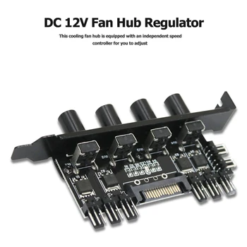 

12V Computer Case Fan Hub Regulator 8 Way 4 Knob SATA/3Pin Speed Controller Computer components and hardware