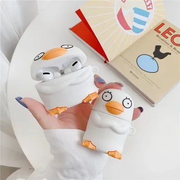 

Cute Cartoon Duck Earphone Soft Case For Apple AirPods 3 2 1 Case Headphone Charging Box Protection Cove For air pods pro Capa
