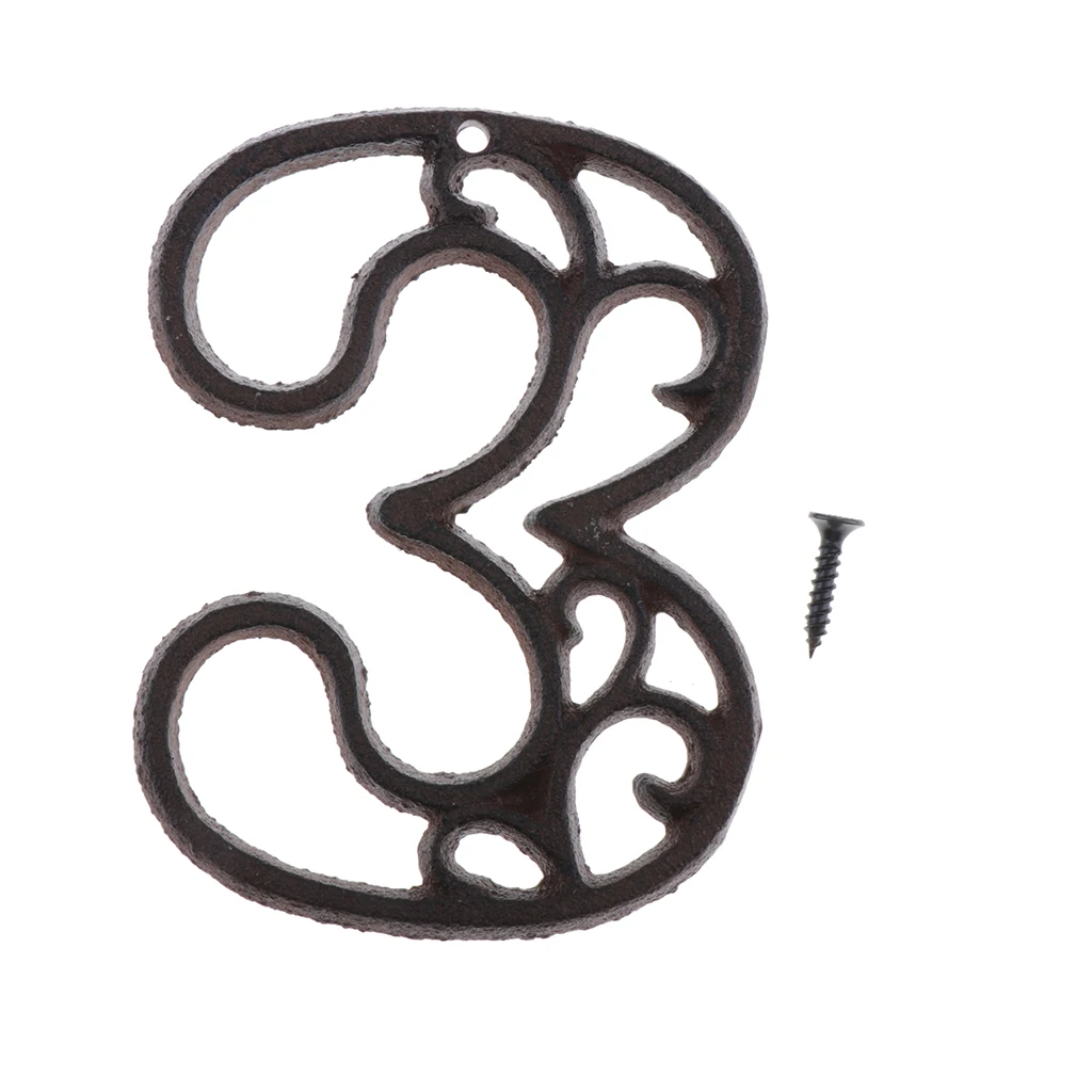 Metal Wrought Iron  Number 0-9, Door House Numbers, Street Address Plaques Numbers for Residence and Mailbox