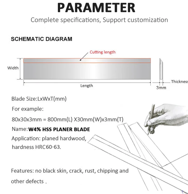 Lame Per Pialla In HSS 18% Tungsteno - 2 Pezzi 260x20x3 Mm - Alta Qualità Made In Germany - Foto 4