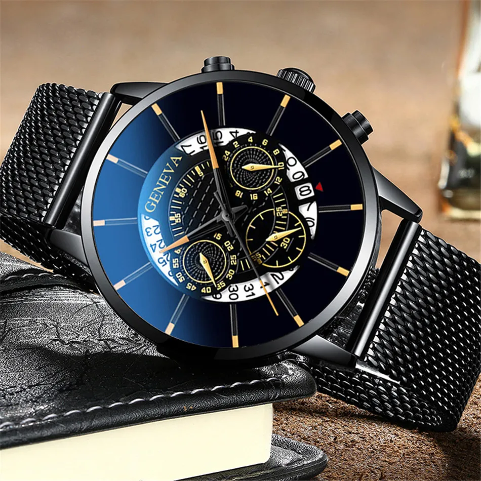 2020 Men's Watch Ultra-Thin Stainless Steel Men Business Mesh Belt Quartz Wristwatch Male Clock Relogio Masculino | Наручные часы