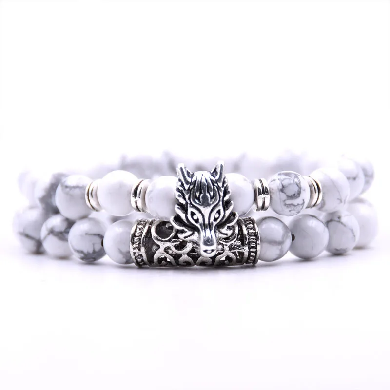 Animal Dragon Head Bracelet Jewelry Stone Elastic Bracelets set Men Women Pulseira Feminina Bileklik Mujer Bijoux Armband Yog