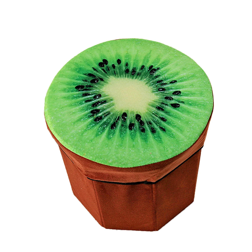 Folding Storage Ottoman Foot Rest Stool Padded Seat Camping Fishing Footstools Chair Foldable Container Chair Stool Footstool