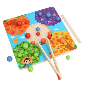 

FULL-Kids Toys Wooden Toys Clip Beads Color Matching Training Puzzle Math Game Baby Early Educational Toys for Children