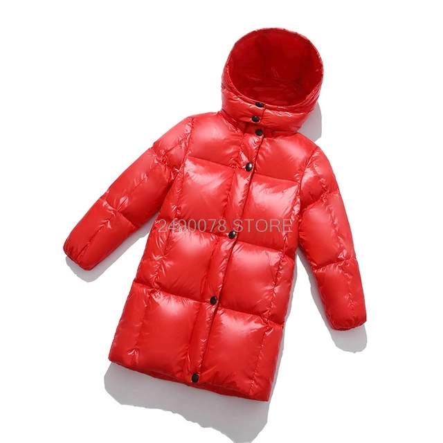Зимняя плотная теплая куртка для мальчиков и девочек с натуральным пухом белого утиного пуха, детская водонепроницаемая ветрозащитная куртка, детский плащ, пальто