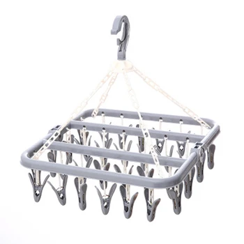 

32 Pegs Flexible Multifunctional Socks Underwear Washing Laundry Dryer Hanger In/outdoor Hanging Rack Folding