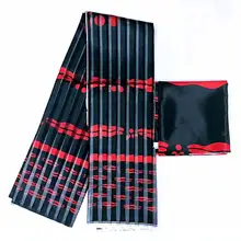 Черная и красная органза шелковая восковая ткань высокого качества шелковая смесь органзы Материал африканский Шелковый воск для женского платья