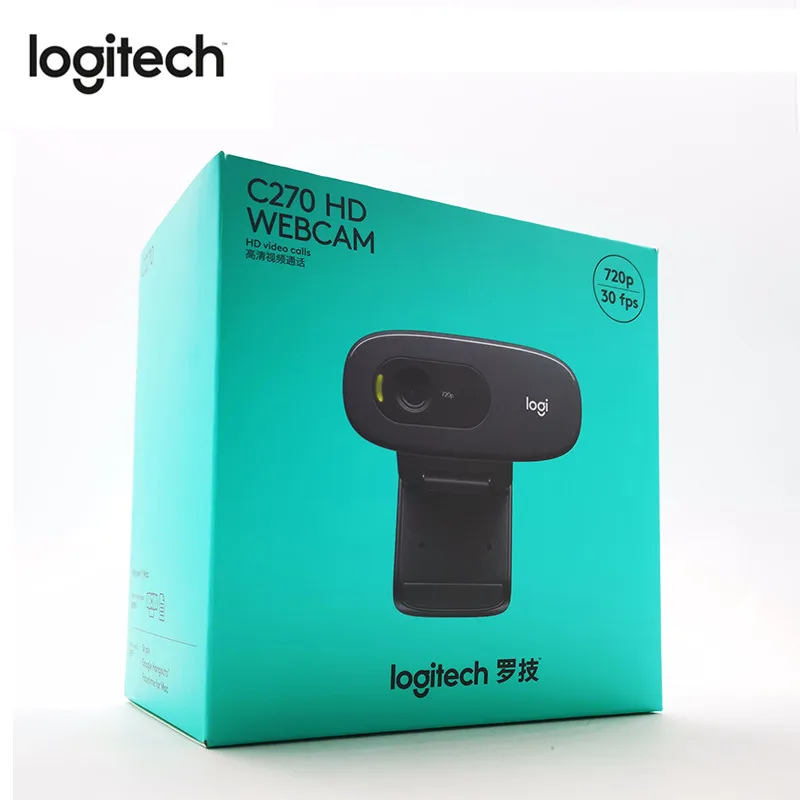 Новая веб камера Logitech C270/C270i 720p HD встроенный микрофон USB2.0 Бесплатный привод видео