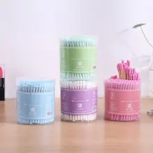 200pcs/box Double Head Cotton Swabs Wooden Sticks Disposable Soft Ear Lip Eyebrow Cleaner Micro Applicator Brush Makeup Tools