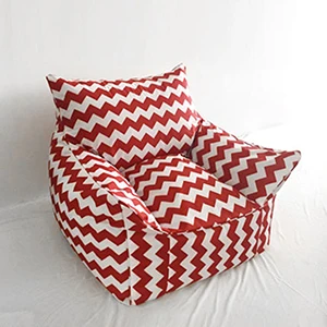 Кресло мешок диван для отдыха стулья сиденье мебель для гостиной без заполнения ленивая подушечка на сиденье Beanbags Levmoon Beanbag стул оболочки - Цвет: Canvas-Red waves