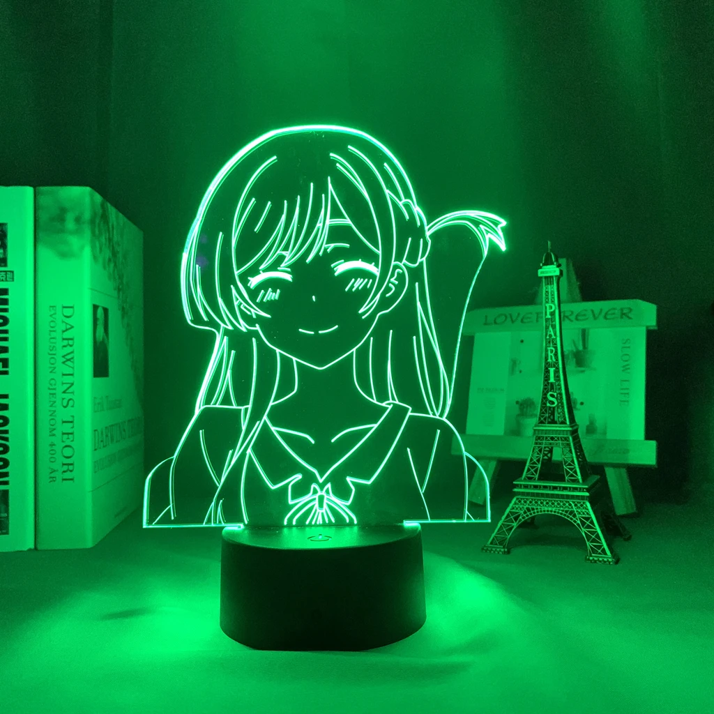 Kanojo Okarishimasu Chizuru Ichinose Anime Led Light for Bedroom Decor Nightlight Kids Birthday Gift 3d Lamp Rent A Girlfriend