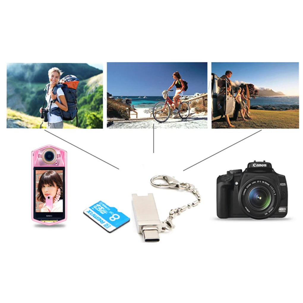 OTG телефон камера Micro SD TF карта памяти Высокоскоростной USB 3,1 кард-ридер цепь прилагается Micro USB/type-c