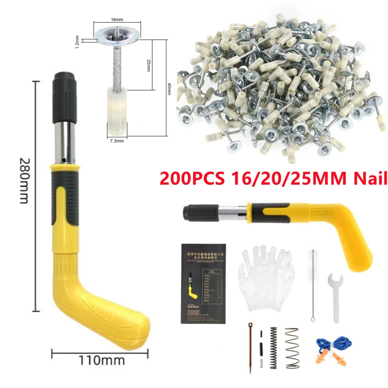 Power Tools Steel Nails Guns Rivet Tool Brick wall Anchor Wire Slotting Device Decoration Gun Home Wall Fastener Set | Инструменты