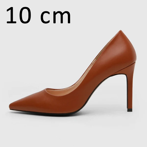 Женские туфли на каблуке; Брендовые женские туфли-лодочки; Офисная Женская рабочая обувь; однотонные модельные туфли с острым носком; сезон весна-осень; размера плюс - Цвет: Red Pumps 10cm