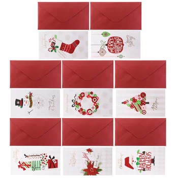 

8pcs Greeting Cards Exquisite Creative Cartoon Merry Christmas Cards Message Cards Blessing Cards for Gift Holiday Christmas