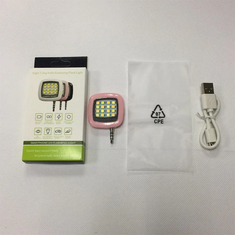 Pink 16LEDS Светодиодный кольцевой светильник для селфи для телефона с автоматической вспышкой 16/36 светодиодный S Портативный мини-светильник для фотосъемки селфи для Iphone samsung Tablet - Цвет: Pink 16LEDS